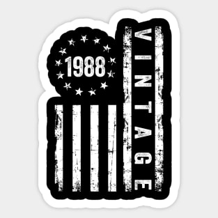 36 Years Old Gifts Vintage 1988 American Flag 36th Birthday Sticker